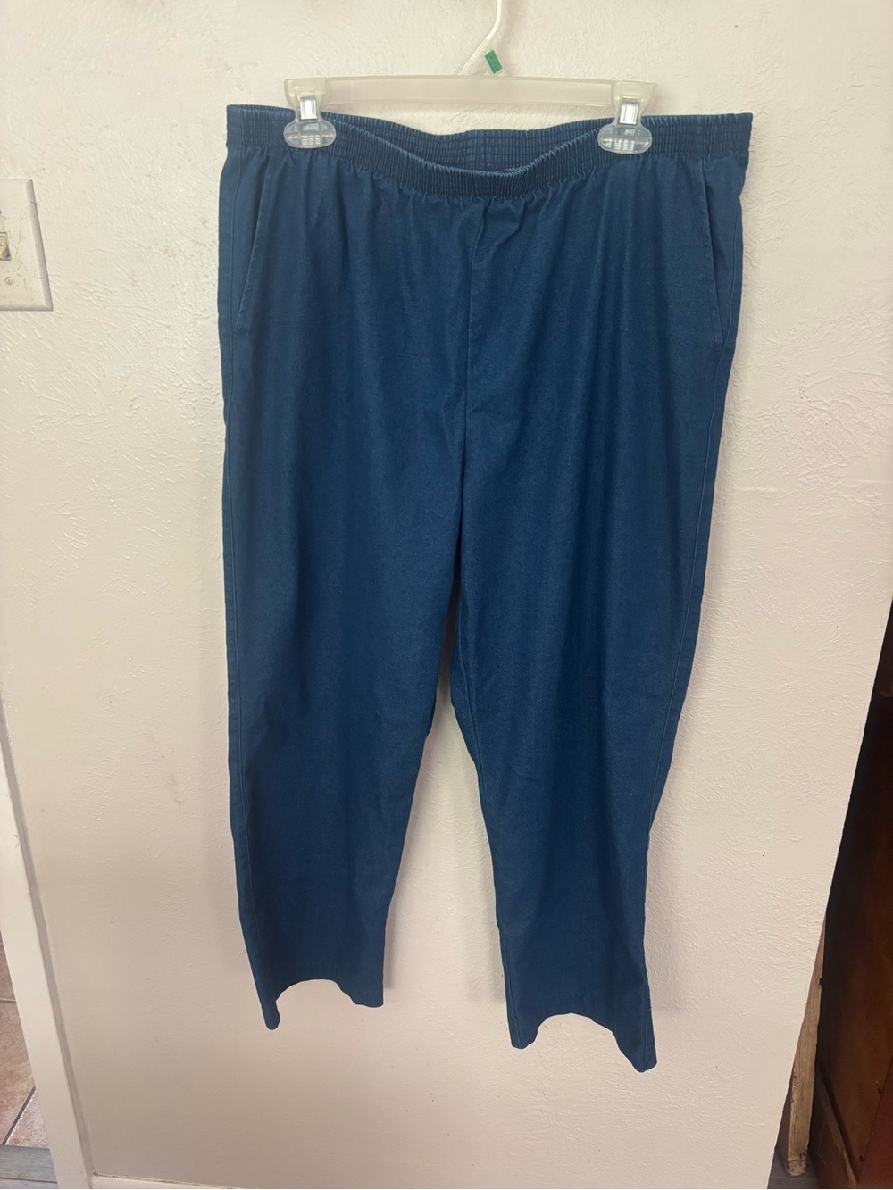 Alfred Dunner Navy Blue Elastic-Waist Denim Pants 16P